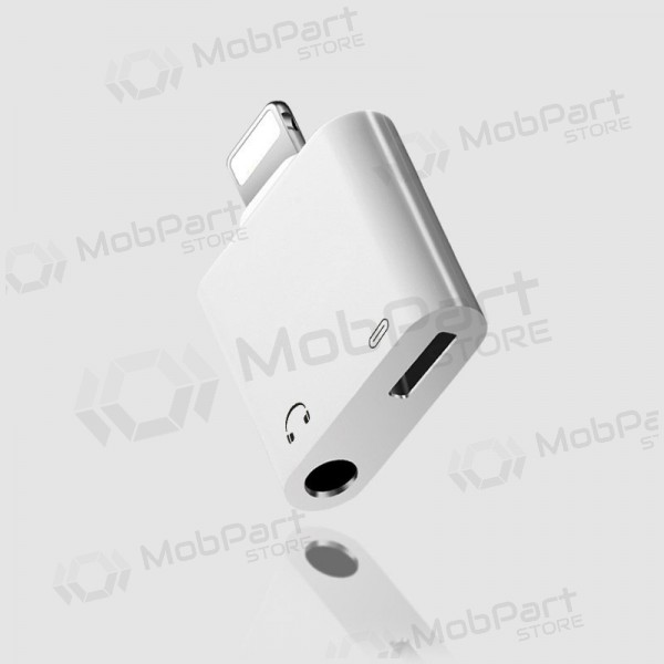 Adapter ADP15 iš Lightning į Lightning + 3,5mm (white)