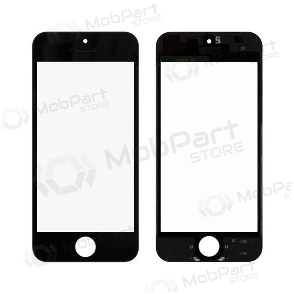 Apple iPhone 5 Screen glass with frame and OCA (black) (for screen refurbishing) - Premium