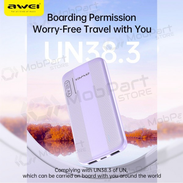 Portable charger / power bank Power Bank Awei P20K 5V/2.4A 10000mAh black