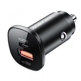 Charger automobilinis Acefast B1 Mini 38W USB-C+USB-A black