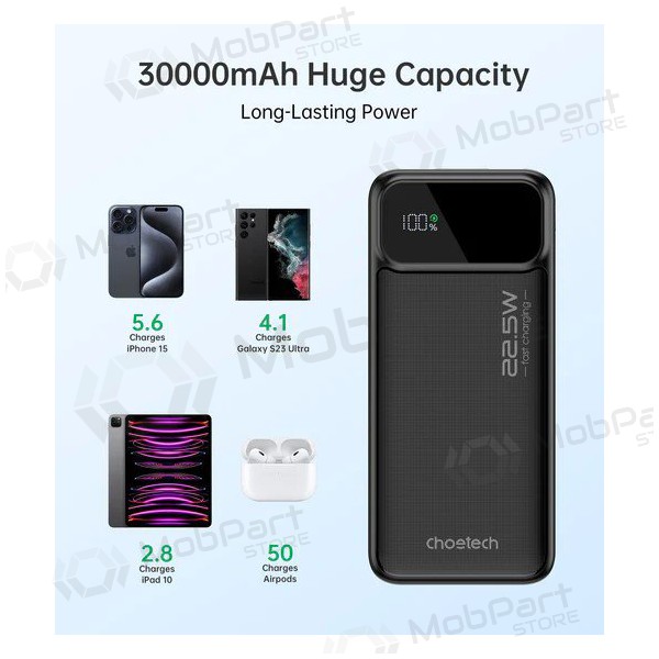 Portable charger / power bank Power Bank Choetech B730 22.5W 30000mAh black