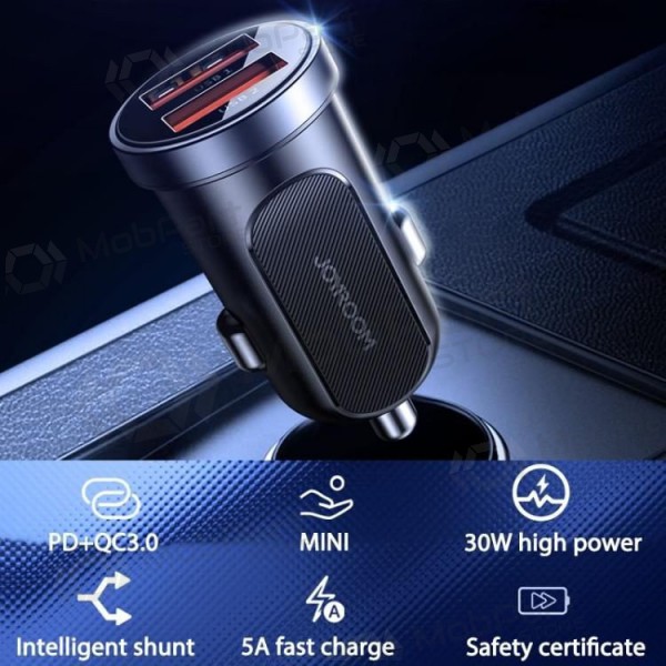 Charger automobilinis Joyroom C-A09 2xUSB (SCP, PD, AFC) 3.0 30W (black)