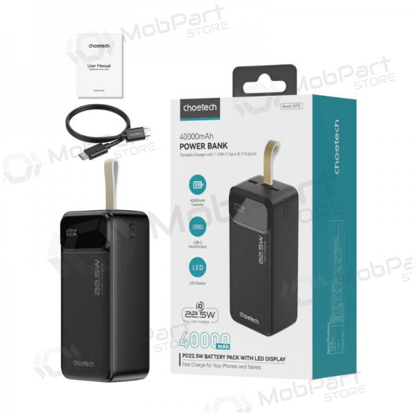 Portable charger / power bank Power Bank Choetech B731 22.5W 40000mAh black