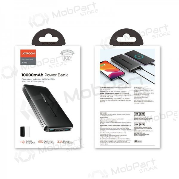 Portable charger / power bank Power Bank Joyroom JR-T012 10000mAh white
