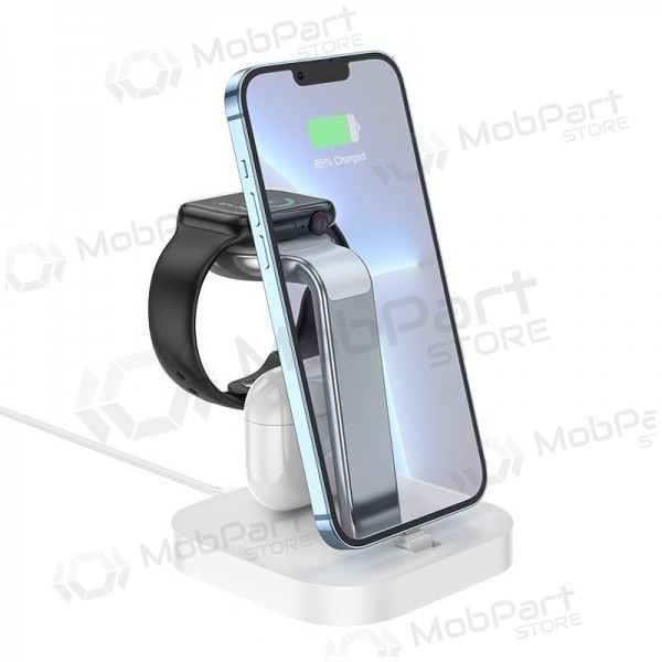Charger wireless Hoco CW43 Graceful 3-in-1 white