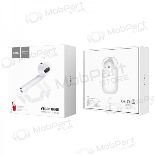 Wireless headset / handsfree Hoco E39 (white) (Right ear)