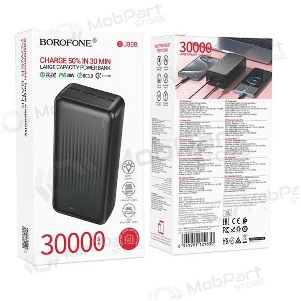 Portable charger / power bank Power Bank Borofone BJ80B 22.5W 30000mAh black
