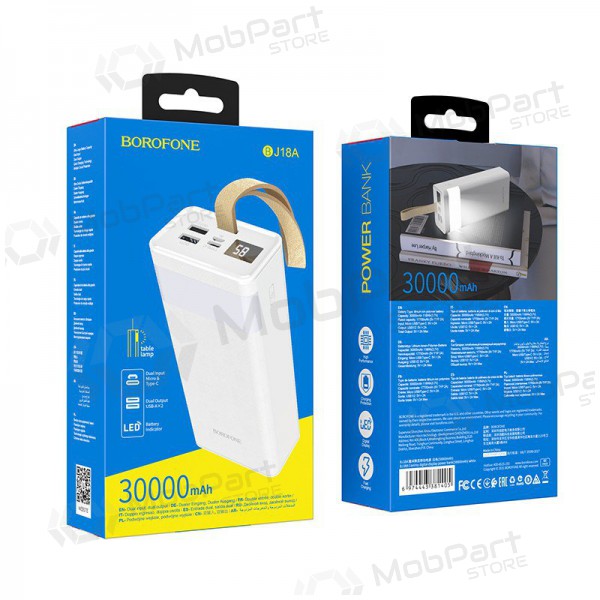 Portable charger / power bank Power Bank Borofone BJ18A 2xUSB 2A 30000mAh white
