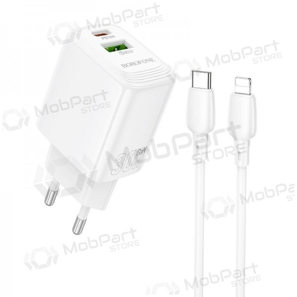 Charger Borofone BN29 30W USB-C/USB-A + USB-C to Lightning cable 1.0m white