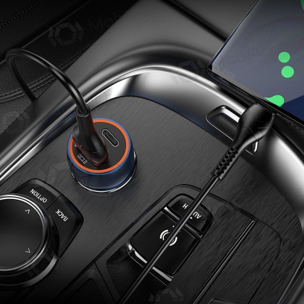 Charger automobilinis Hoco Z46A USB-A/Type-C PD20W+QC3.0 grey