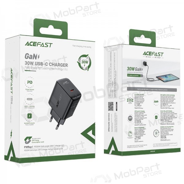 Charger buitinis Acefast A21 30W GaN USB-C black