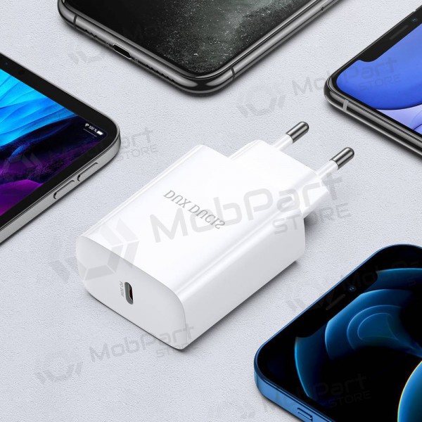 Charger Dux Ducis C60-PD 20W + Type-C-Lightning (white)