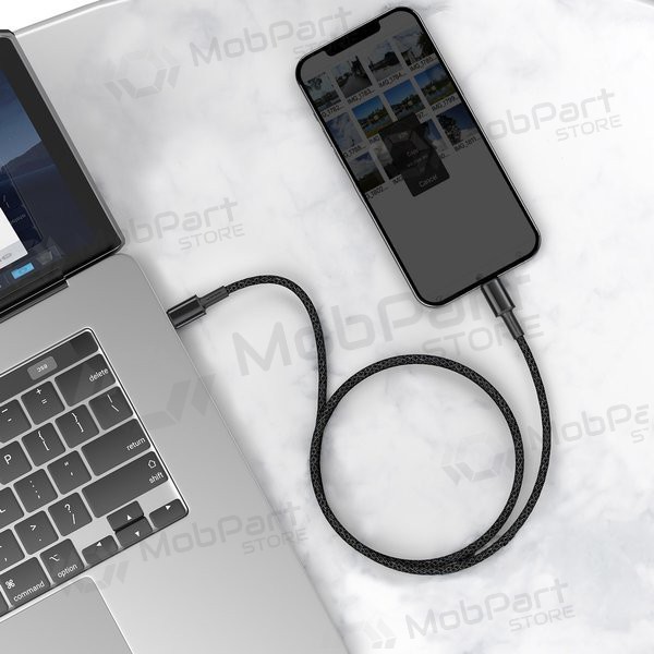 USB cable Baseus High Density Braided Fast Data PD 20W Type-C - Lightning 1.0m (black) CATLGD-01 USB cable Baseus High Density Braided Fast Data PD 20W Type-C - Lightning 1.0m (black) CATLGD-01