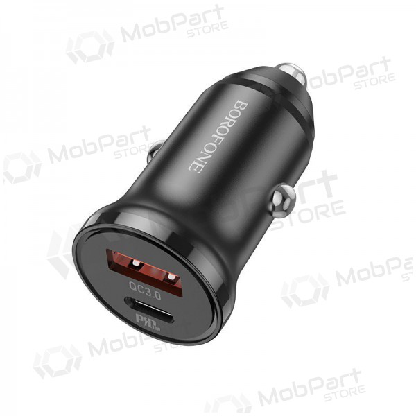 Charger automobilinis Borofone BZ18A USB-A/Type-C PD20W+QC3.0 (black)