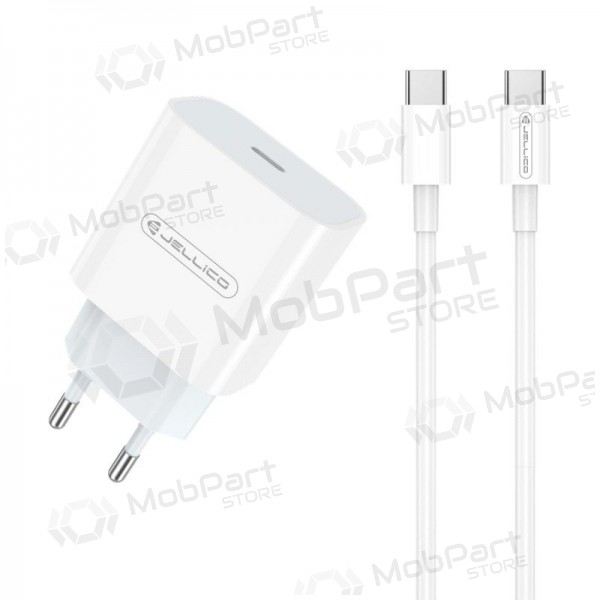 Charger Jellico AK180 20W USB-C + USB-C to USB-C cable 1.0m white