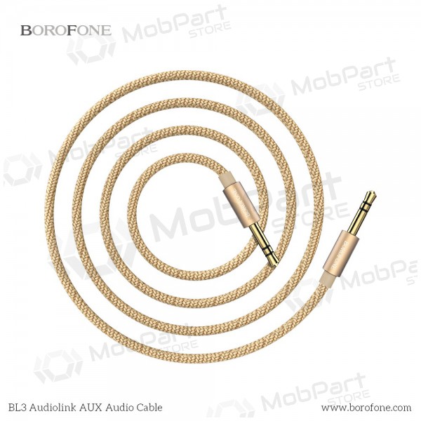 Audio adapter 3,5mm į 3,5mm Borofone BL3 (gold) Audio adapter 3,5mm į 3,5mm Borofone BL3 (gold)