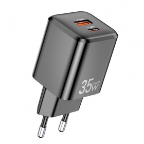 Charger Awei PD66-EU GaN 35W USB-A/USB-C black