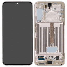 Samsung Galaxy S22+ screen (white / light blue) (with frame) (original)