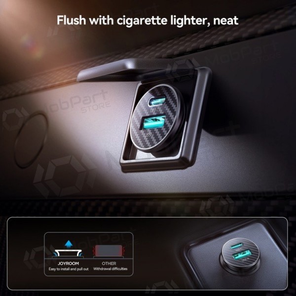 Car charger Joyroom JR-CCN16 USB-A/USB-C 15W black