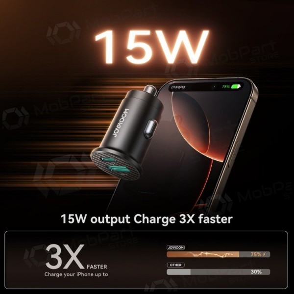 Car charger Joyroom JR-CCN16 USB-A/USB-C 15W black