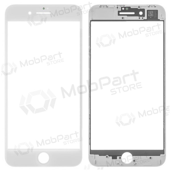 Apple iPhone 8 Plus Screen glass with frame (white) (for screen refurbishing) - Premium Apple iPhone 8 Plus Screen glass with frame (white) (for screen refurbishing) - Premium