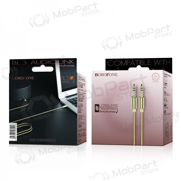 Audio adapter 3,5mm į 3,5mm Borofone BL3 (gold) Audio adapter 3,5mm į 3,5mm Borofone BL3 (gold)