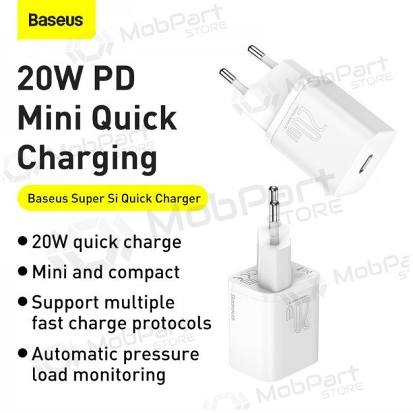 Charger buitinis Baseus Super Si 20W white CCSUP-B02