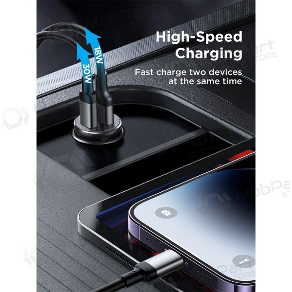 Charger automobilinis Joyroom CCN05 USB-C/USB-A 30W black