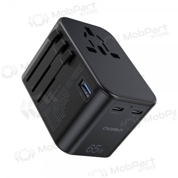 Universal kelioninis charger Choetech PD5009 65W 2xUSB-C/USB-A black
