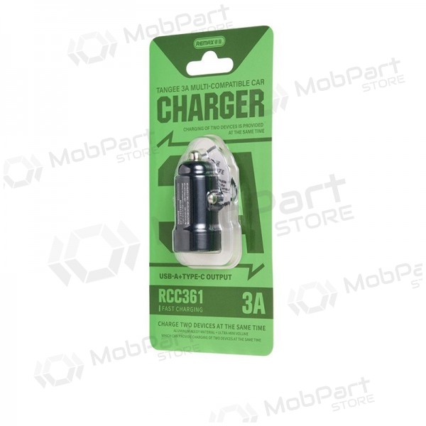 Car charger Remax RCC361 15W USB-C/USB-A black