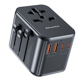 Universal kelioninis charger Awei C-39 GaN 35W 2xUSB-A/3xUSB-C black