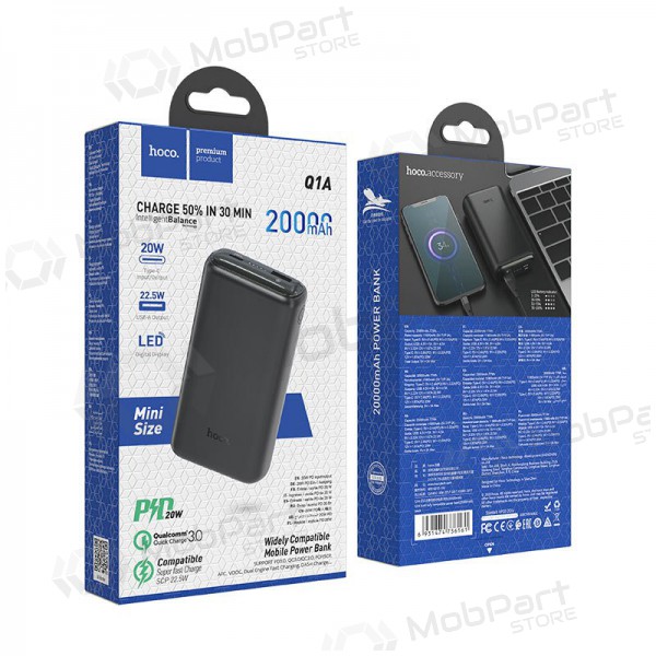 Portable charger / power bank Power Bank Hoco Q1A Type-C PD 20W+Quick Charge 3.0 (3.0A) 20000mAh black