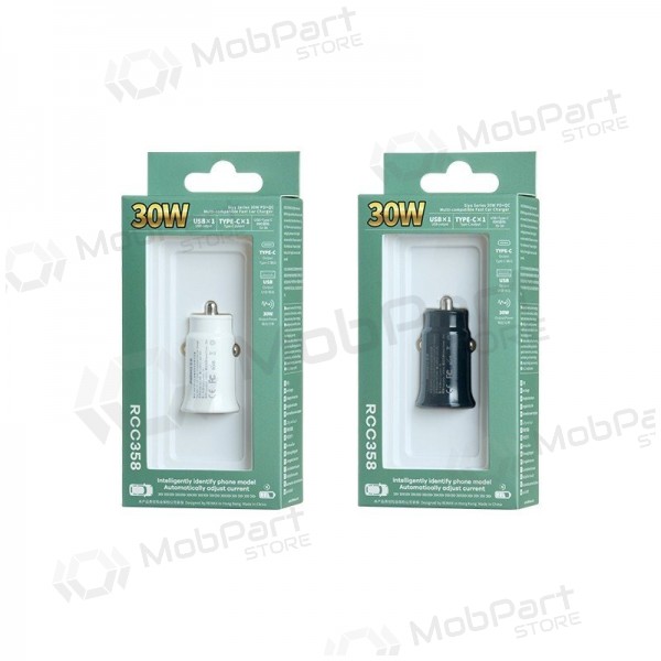 Car charger Remax RCC358 30W USB-C/USB-A black