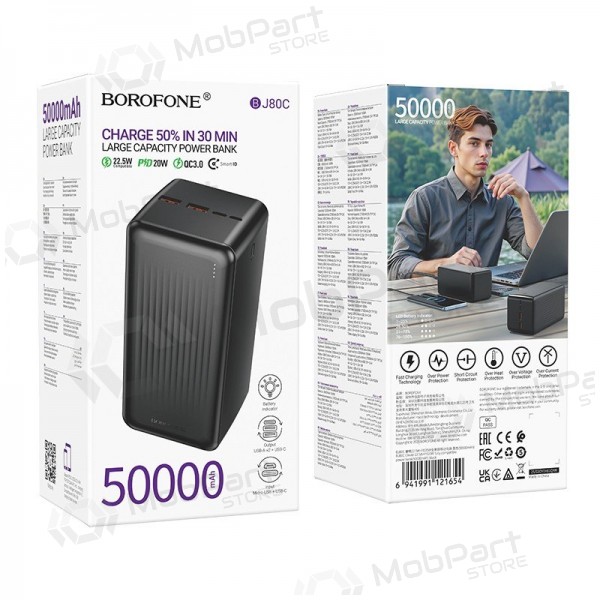 Portable charger / power bank Power Bank Borofone BJ80C 22.5W 50000mAh black
