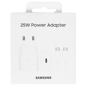 Charger original Samsung EP-T2510XWEGEU 25W + USB-C cable in the package white