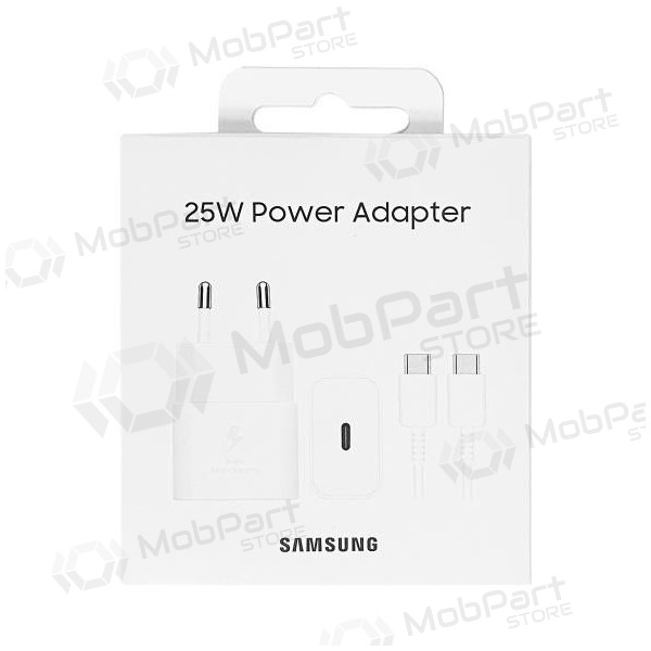 Charger original Samsung EP-T2510XWEGEU 25W + USB-C cable in the package white