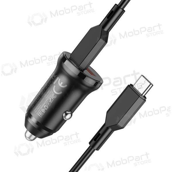 Charger automobilinis Borofone BZ18A USB-A/Type-C PD20W+QC3.0 + Type-C (black)
