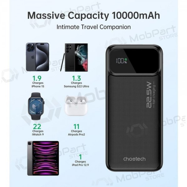 Portable charger / power bank Power Bank Choetech B728 22.5W 10000mAh black