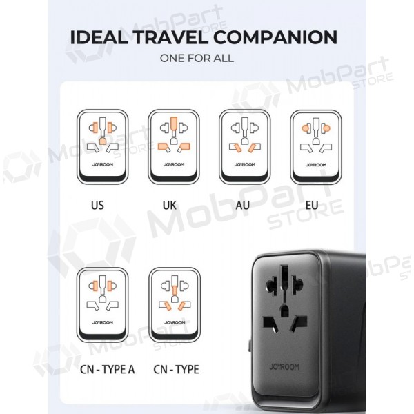 Universal kelioninis charger Joyroom JR-TCW01 3xUSB-A/USB-C black