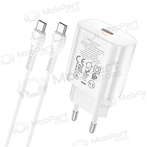 Charger buitinis Hoco N22 Jetta PD25W + Type-C white