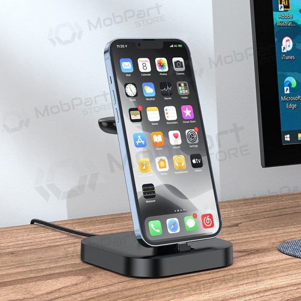 Charger wireless Hoco CW43 Graceful 3-in-1 black
