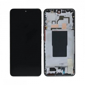 Ekranas Xiaomi 12T/12T Pro su lietimui jautriu stikliuku and rėmeliu Black original (service pack)