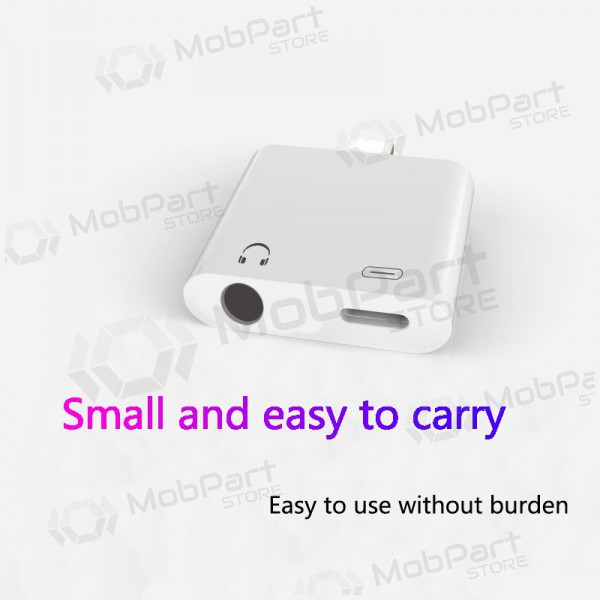 Adapter ADP15 iš Lightning į Lightning + 3,5mm (white)