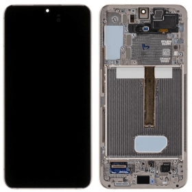 Samsung Galaxy S22+ screen (pink / gold) (with frame) (original)