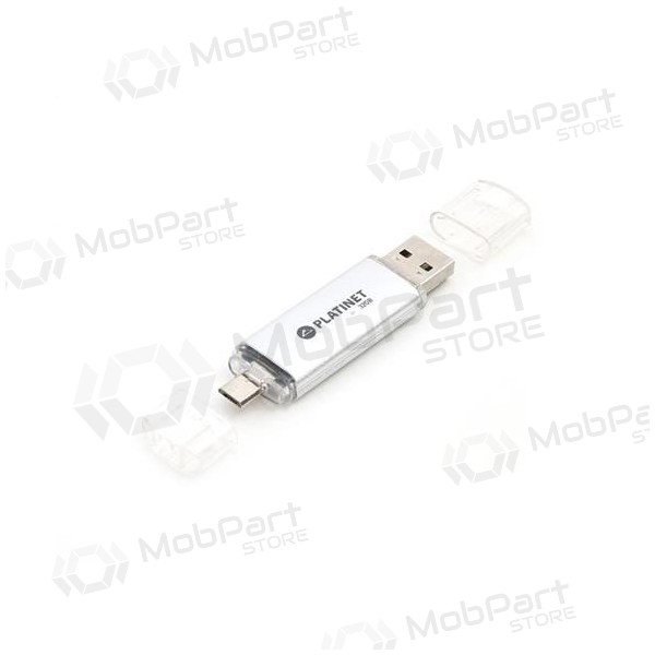 Flash / memory drive Platinet 32GB OTG USB 2.0 + microUSB (silver)