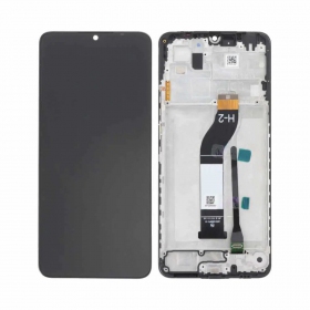 Ekranas Xiaomi Redmi 13C 4G/5G/Poco C65 su lietimui jautriu stikliuku and rėmeliu Black ORG