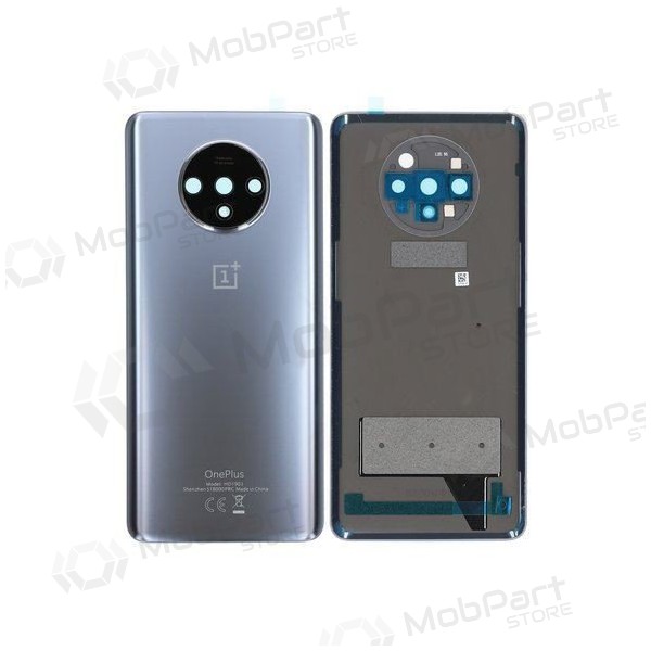 OnePlus 7T back / rear cover silver (Frosted Silver) (used grade C, original)