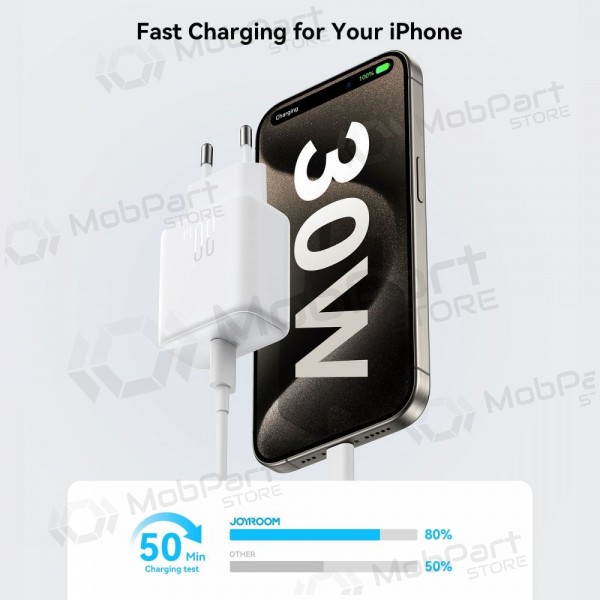 Charger Joyroom JR-TCF24 USB-C PD30W + USB-C to USB-C cable 1.0m white