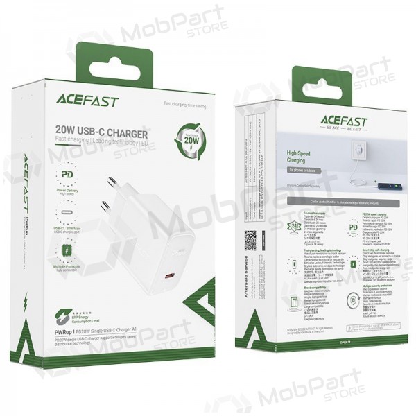 Charger buitinis Acefast A1 PD20W USB-C white