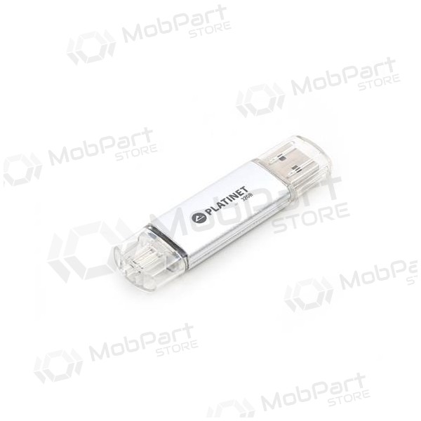 Flash / memory drive Platinet 32GB OTG USB 2.0 + microUSB (silver)